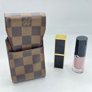 Louis Vuitton Damier Ebene Cigarette/Lipstick/Gift Card Case Authentic 2013
